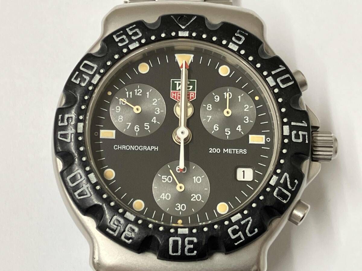 ジャンク TAG HEUER タグホイヤー CA 1211-R0 クォーツ 黒文字盤 不動