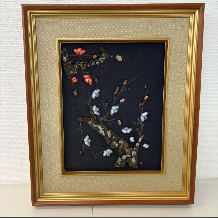 【宝石画・貴石画】花瓶の花【東商・刻印付き】 宝石画・貴石画】花瓶の花【東商・刻印付き】 - メルカリ