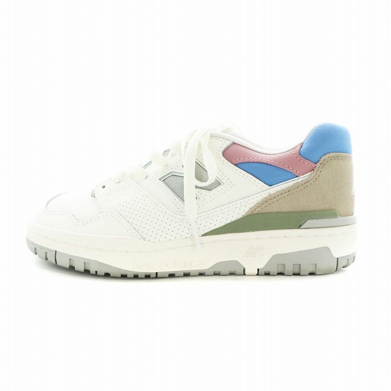 ニューバランス NEW BALANCE ローカットスニーカー シューズ 靴 レザー ロゴ US7 25cm 白 ホワイト BB550PGA GY18 |MQ