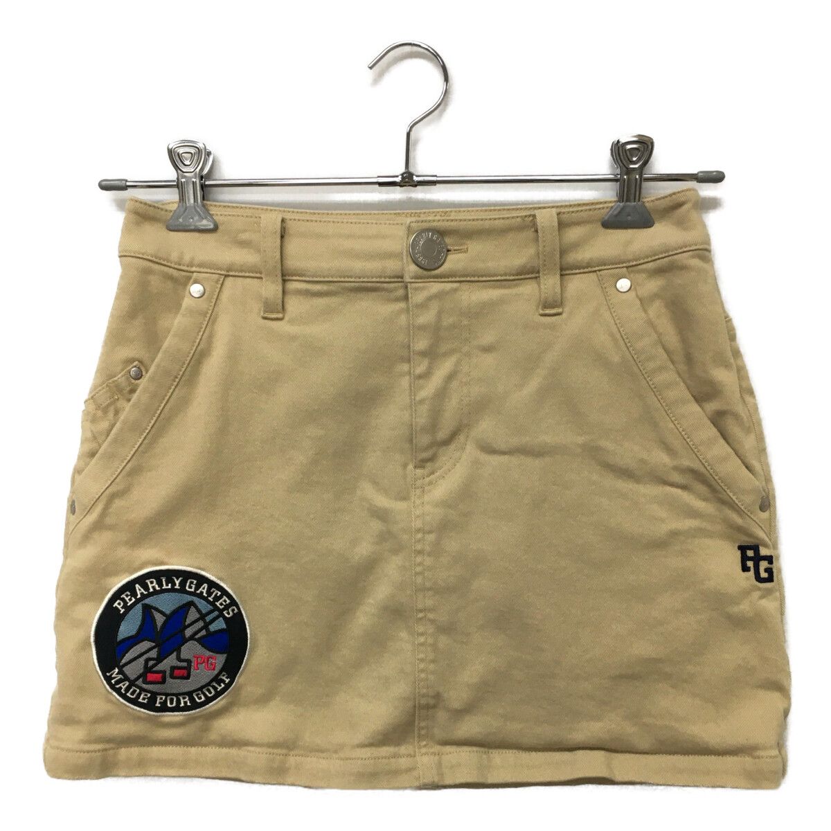 中古 レディース パーリーゲイツ PEARLY GATES スカート 1(M) ベージュ あったか裏地付き コットン
