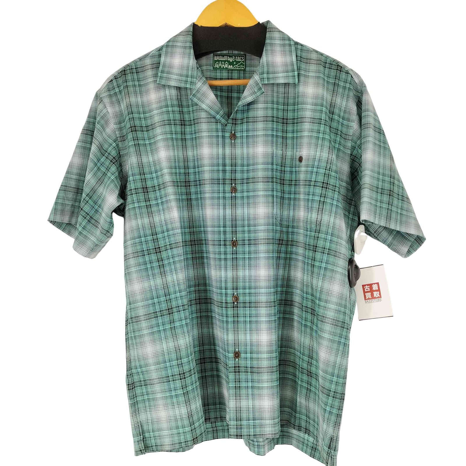 2tacs チェックシャツ ブラウンバイツータックス BROWN by 2-tacs WOOL NYLON DRY