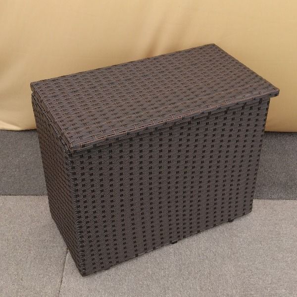収納ボックス ブラウン ラタン調収納庫 プラスチックウィッカー ブラウン