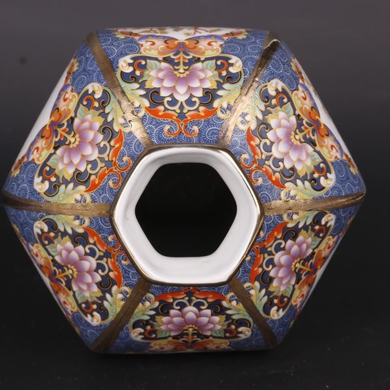清乾隆蒔金琺瑯彩花鳥六方賞瓶  景徳鎮 陶磁器 装飾品 現代工芸品 美術品 置物 清乾隆蒔金琺瑯彩花鳥六方賞瓶 景徳鎮 陶磁器 装飾品 現代工芸品