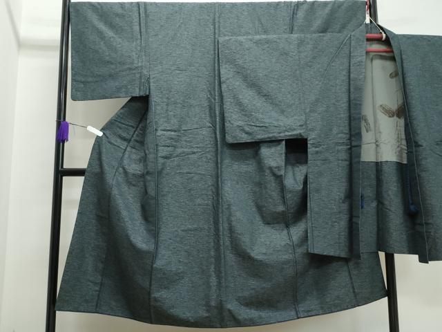 平和屋着物●男性 結城紬 杢 アンサンブル 正絹 CAAQ9183vf