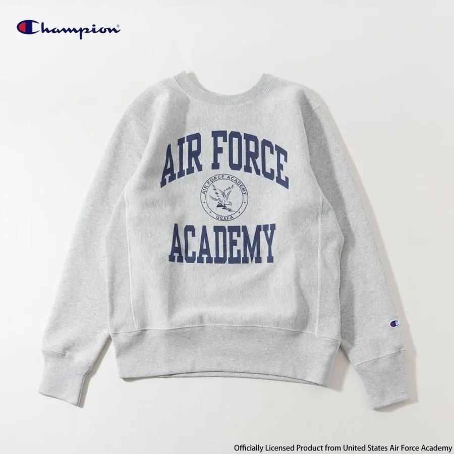 新品 25年秋冬 青単色タグ チャンピオン リバースウィーブ USAFA