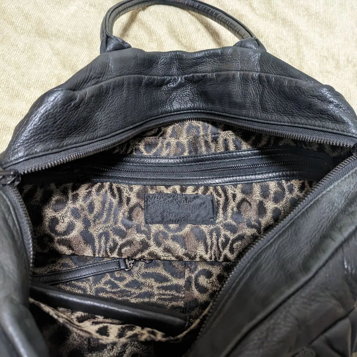 Roen ロエン 2way ボストンバッグ 骸骨 ドクロ ナイロン ブラック ロエン ボストンバッグ Roen ロエン 2way ボストンバッグ 骸骨 ドクロ