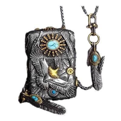 品 手彫り ライター 立体感 ZIPPO 煙グッズ オイルライター 重量感 シルバー 真鍮製 木 き ジッポー