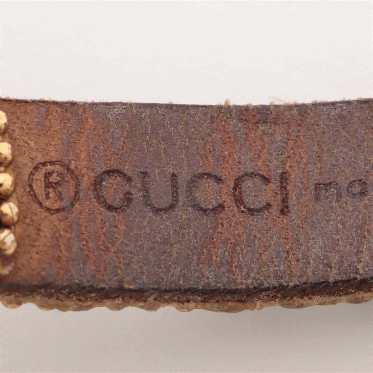 鑑定済み】 GUCCI グッチ ダブルG レザー × ラインストーン × GP 