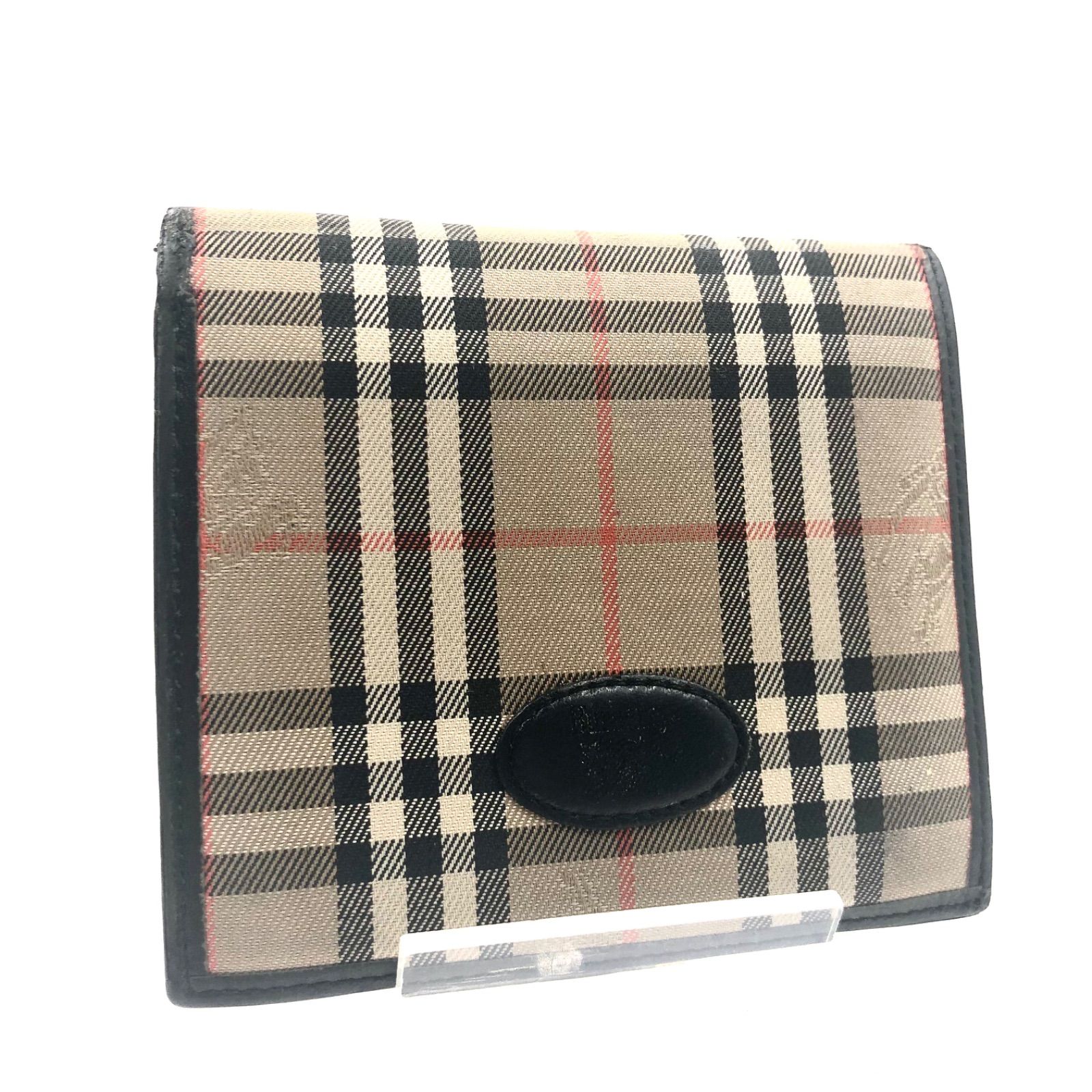 良品✨バーバリー 二つ折り財布 がま口 ノバチェック シャドー 