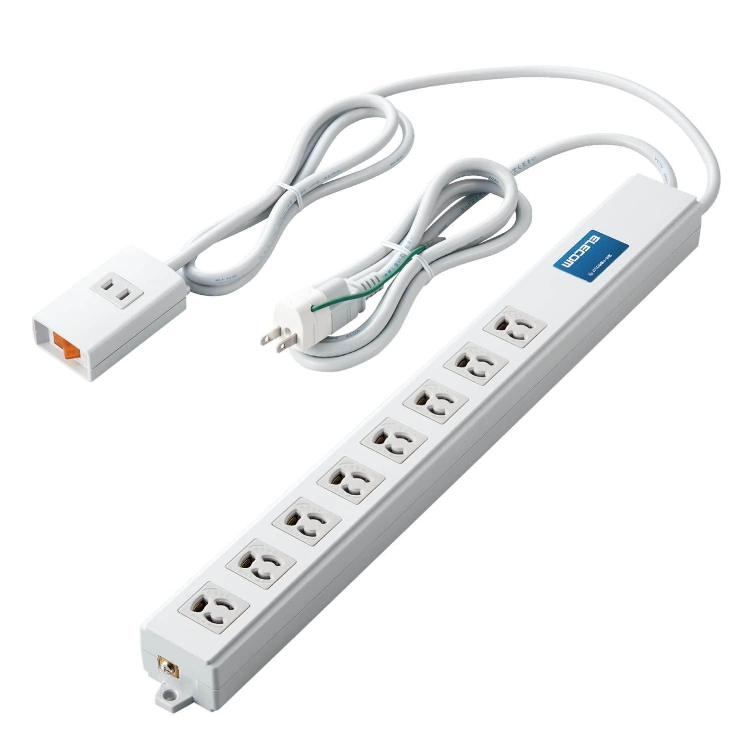 【新品・2営業日で発送】ELECOM エレコム 法人用タップ／ロング型／3P8口／2P1口／2m／雷ガード／ノイズフィルター(T-H0620TSKFR)
