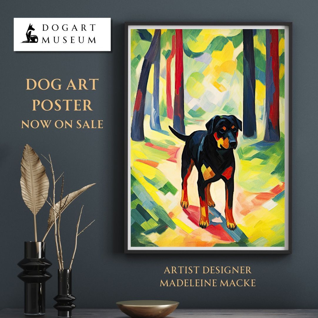 公園の午後 - ショップ ロットワイラー犬 No.3】ジークレー版画＊名