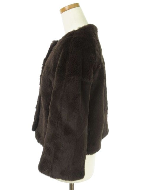 B-Y ユナイテッドアローズ BEAUTY-YOUTH ビューティー-ユース コート 毛皮 ノー ショート 茶 ブラウン aky