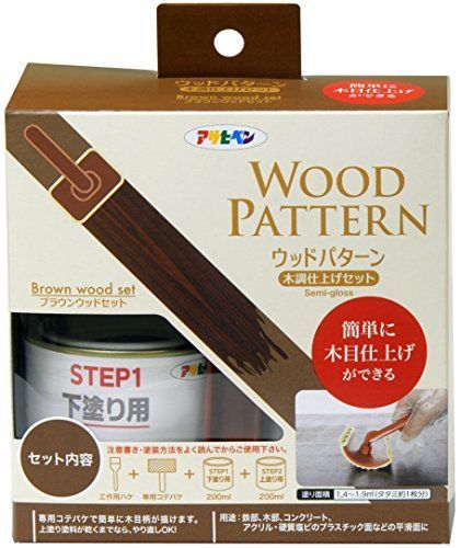 アサヒペン ウッドパターン木調仕上げセット ブラウンウッド