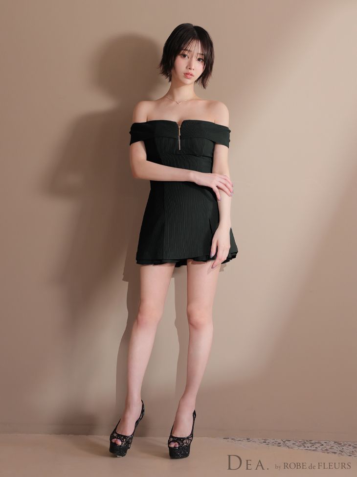 [DE4217-IV-2507]ディアバイローブドフルール】バストジップ/フレア Mブラック [DE4217-IV-2507]【DEA. by ROBE de FLEURS/ディア