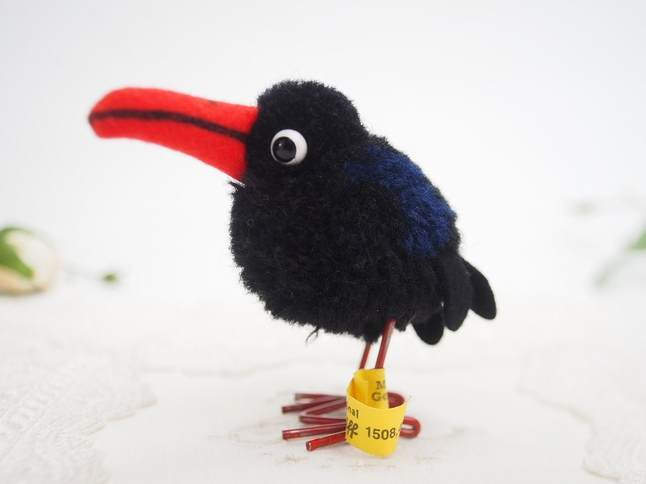 シュタイフ★Woolen Pigeon & Raven ID's完品★鳩&カラス 送料無料☆シュタイフ☆Woolen Raven 8cm オールID's完品