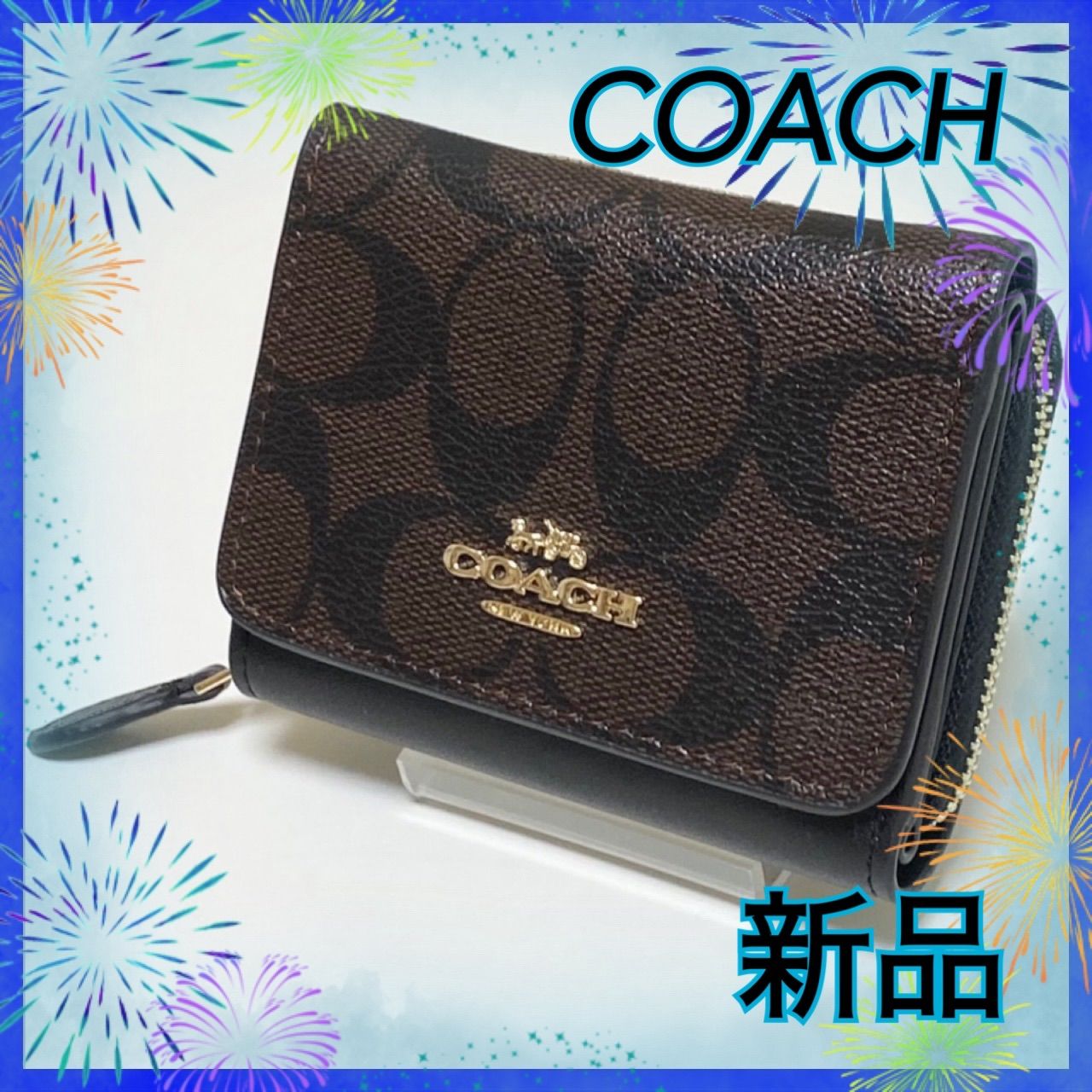 COACH ラグジュアリー シグネチャー スモール トライフォールド