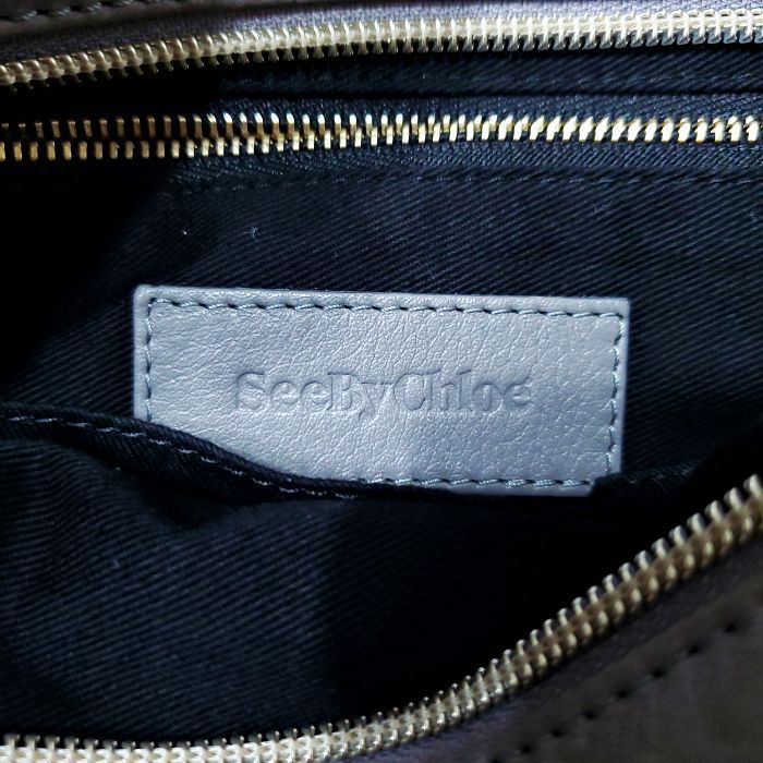 シーバイクロエ SEE BY CHLOE レザー ハンドバッグ グレー