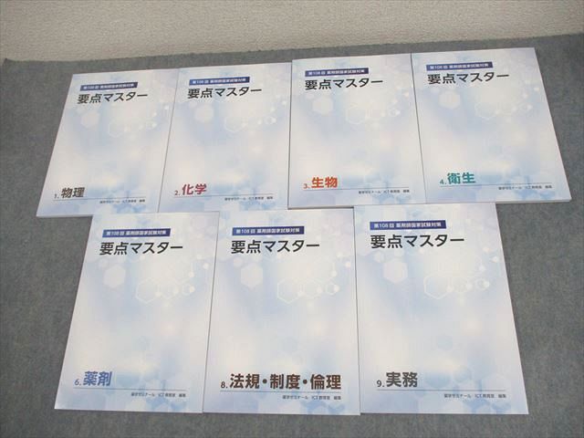 薬学ゼミナール 第108回 薬剤師国家試験対策 要点マスター1〜4/6/8/9 2023年合格目標 書き込みなし 計7冊 043M3D 楽天市場】薬学ゼミナール 第108回 薬剤師国家試験対策 要点