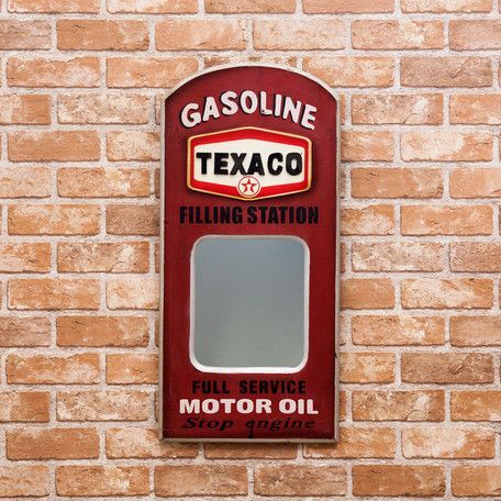テキサコ ガソリン アメリカン パブミラー ガレージミラー 壁掛け 鏡-