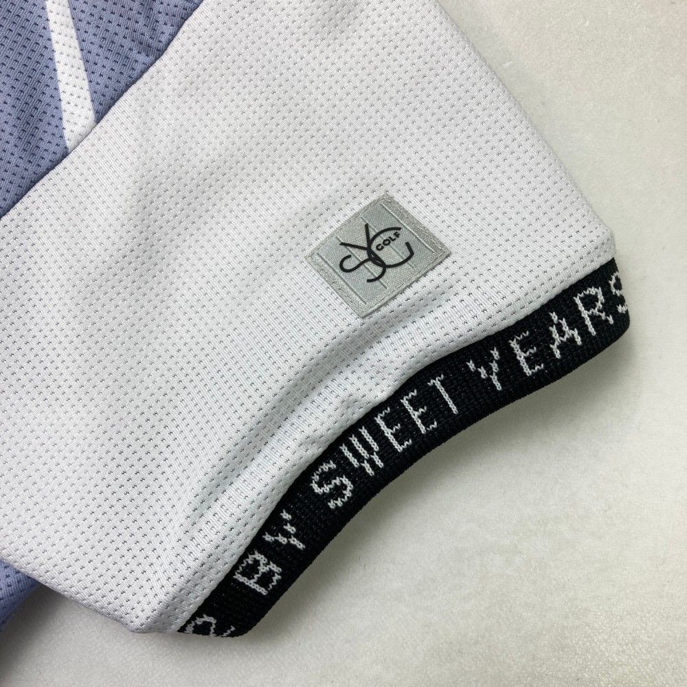 サイズ：M SY32 BY SWEET YEARS GOLF エスワイサーティトゥ  ハイネック 半袖Tシャツ 総柄 ブルー系 [240101455516] ゴルフウェア レディース ストスト SY32 BY SWEET YEARS GOLF エスワイサーティトゥ ハイネック