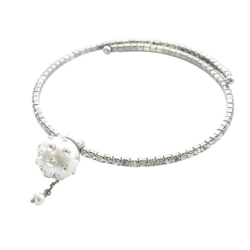 ミュウミュウ ロゴ クリスタル ネックレス シルバー Miu Miu