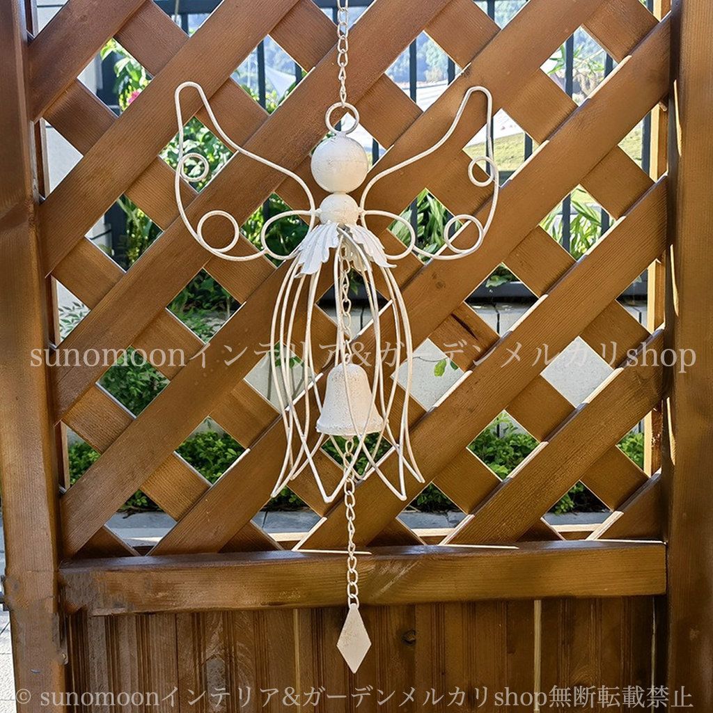 ベル インテリア ガーデン ハンキング グリーン ウィンドチャイム ガーデニング 庭の装飾 ガーデンオブジェ おしゃれ ヴィンテージ調 ガーデンインテリア ガーデン雑貨 お洒落 ホワイト 8-14 雑貨 ガーデンオーナメント 天使