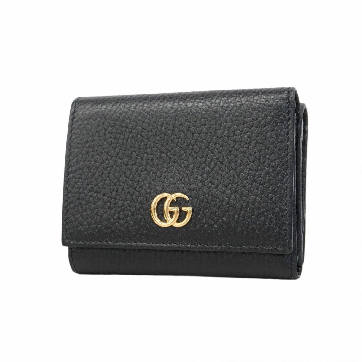 5ed4560】グッチ 三つ折り財布 GGマーモント 474746 レザー