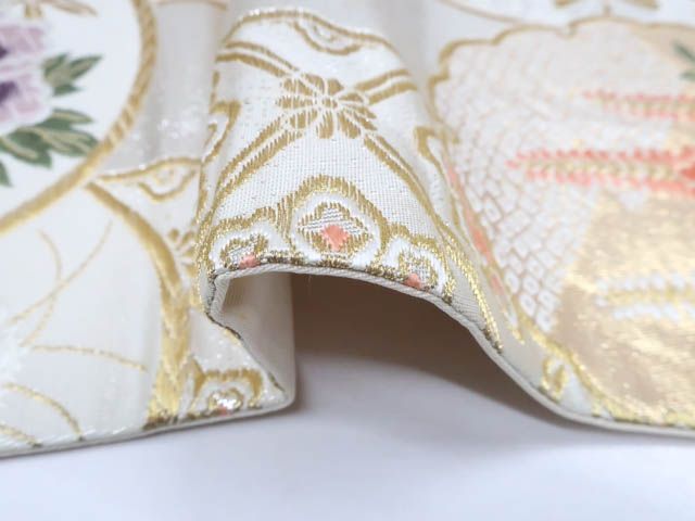 正絹・金箔輝く袋帯・上質の絹・六通 正絹・金箔輝く袋帯・上質の絹・六通