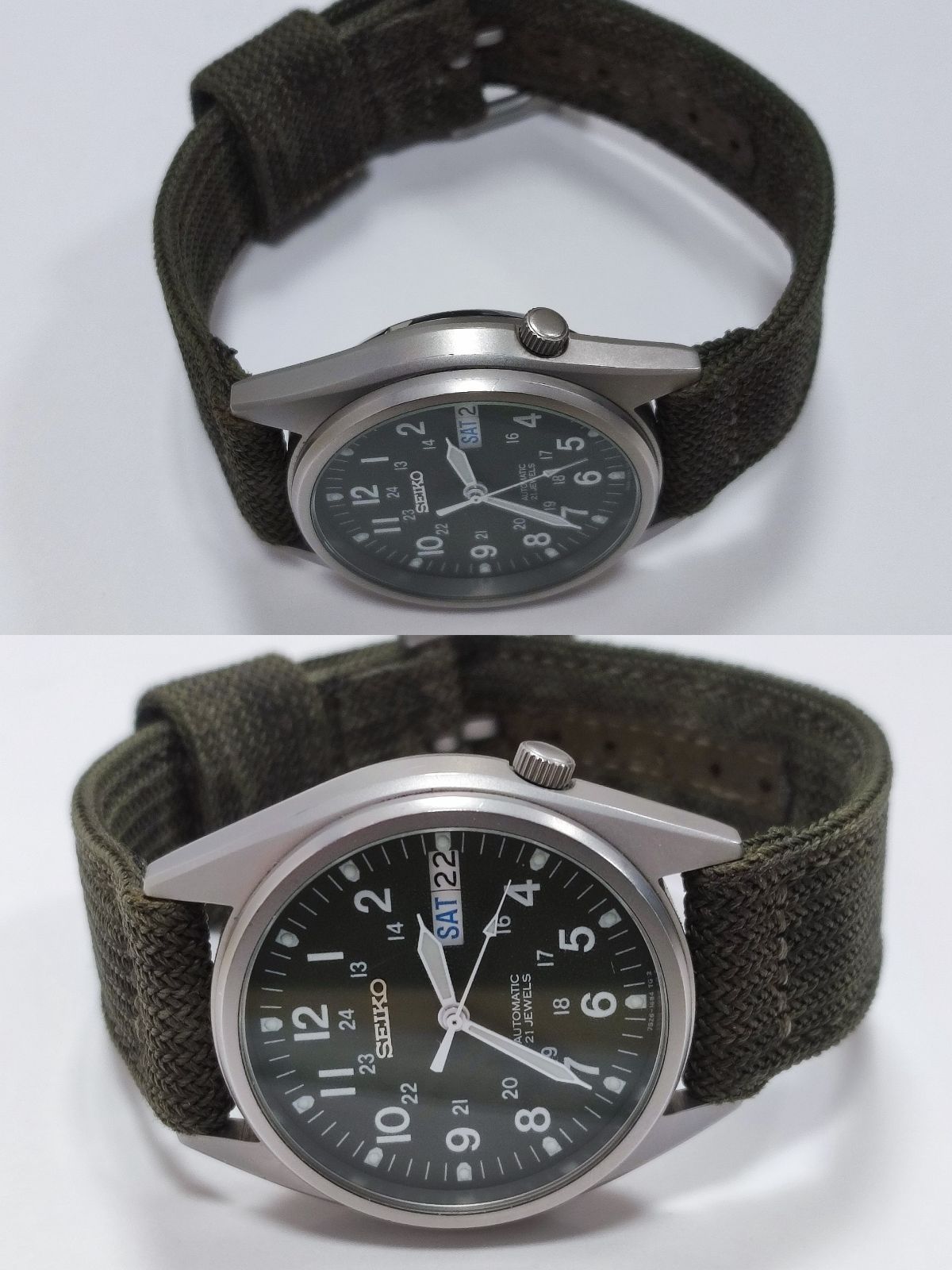 SEIKO セイコー 7S26-00D0 グリーン文字盤×シルバーケース デイデイト 