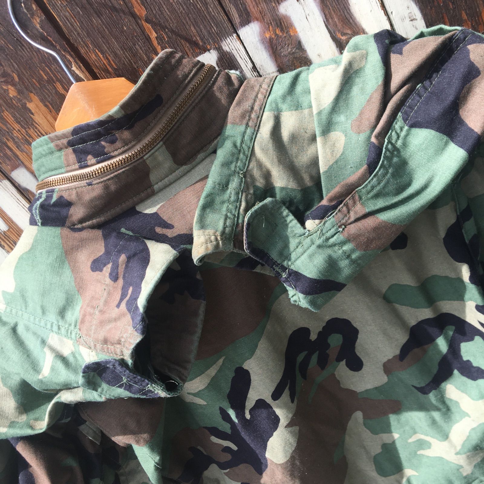 80's Vintage 【US ARMY】米軍実物 M-65 3rdブラスジッパー ミリタリー