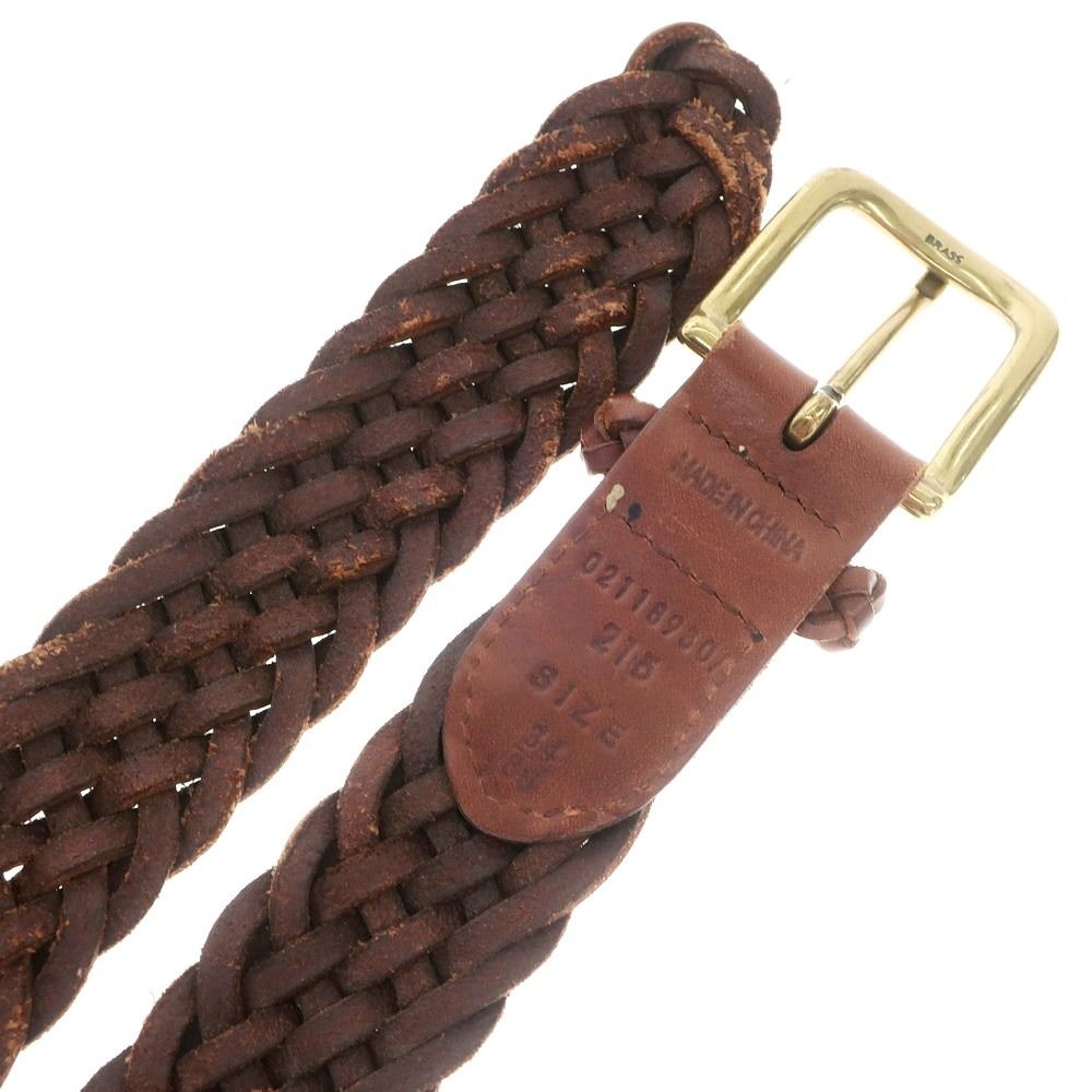 中古】ラルフローレン RALPH LAUREN レザー メッシュ ベルト ブラウン