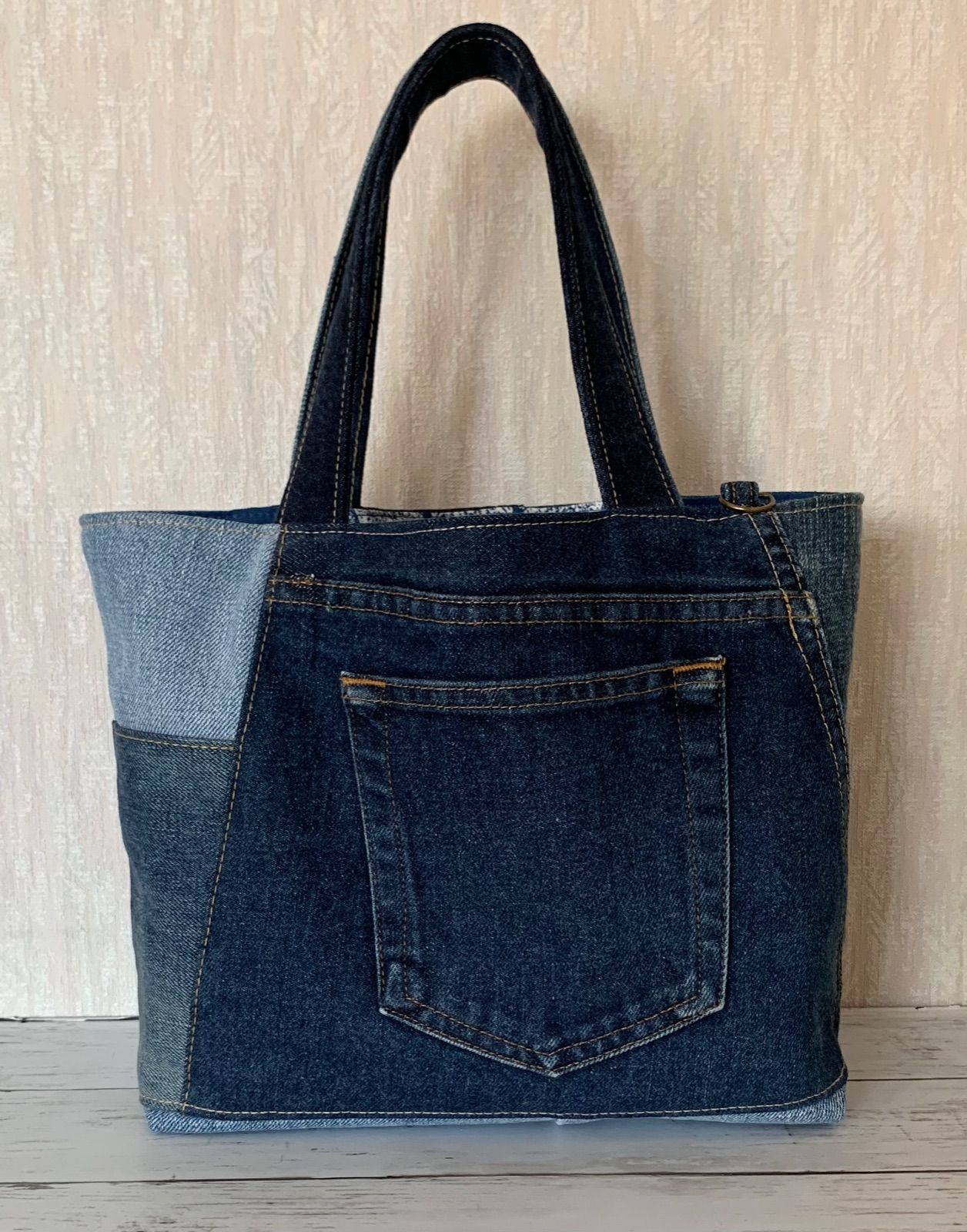 No.1194ハンドメイド☆ブランケット＆バック☆デニムリメイク