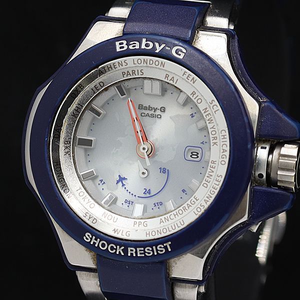 カシオ ベイビーG BGA-1300 シルバー文字盤 デイト 電波ソーラー