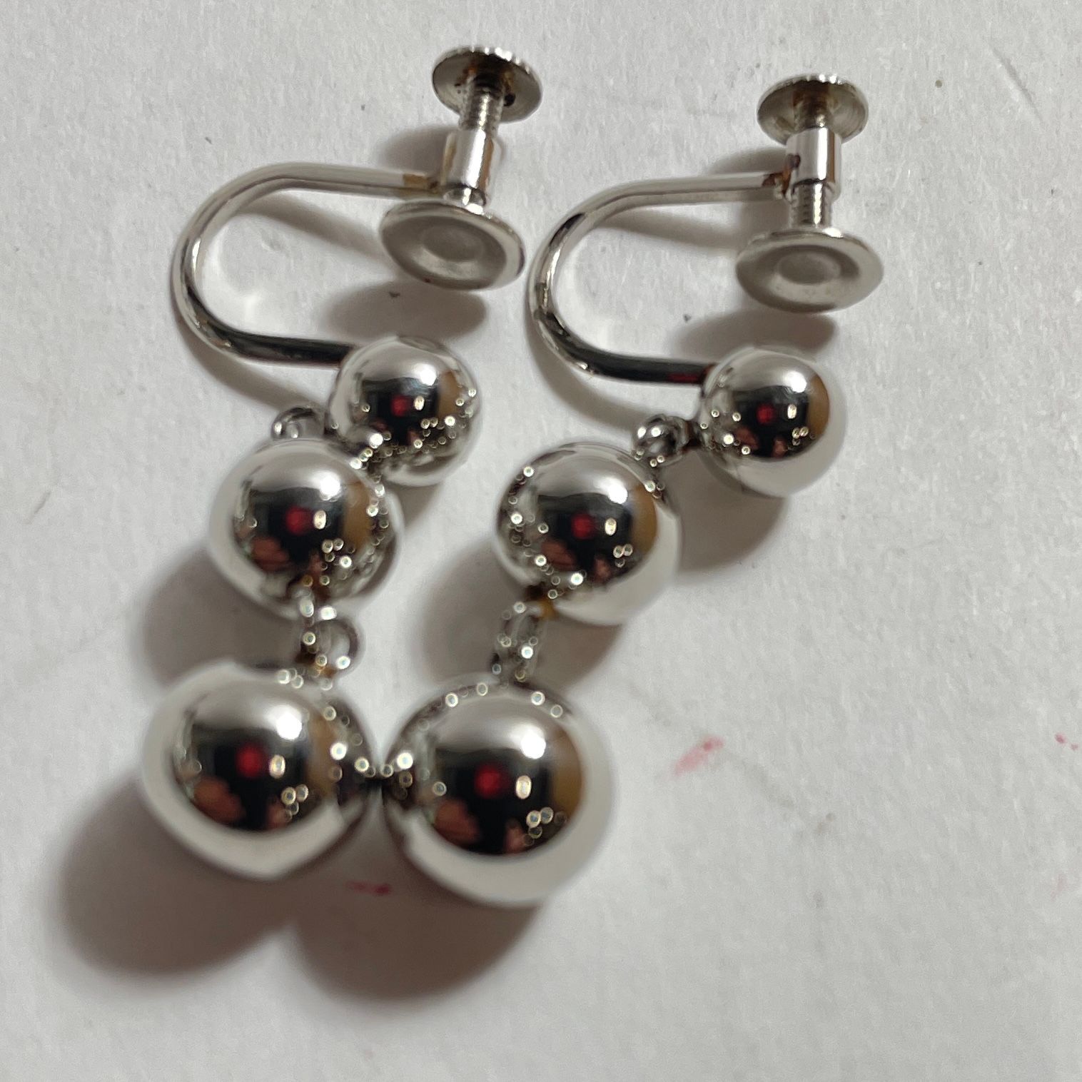 Pt900刻印 プラチナ ネジ式イヤリング イヤリング 総重量3.03g 現状品 0.003kg