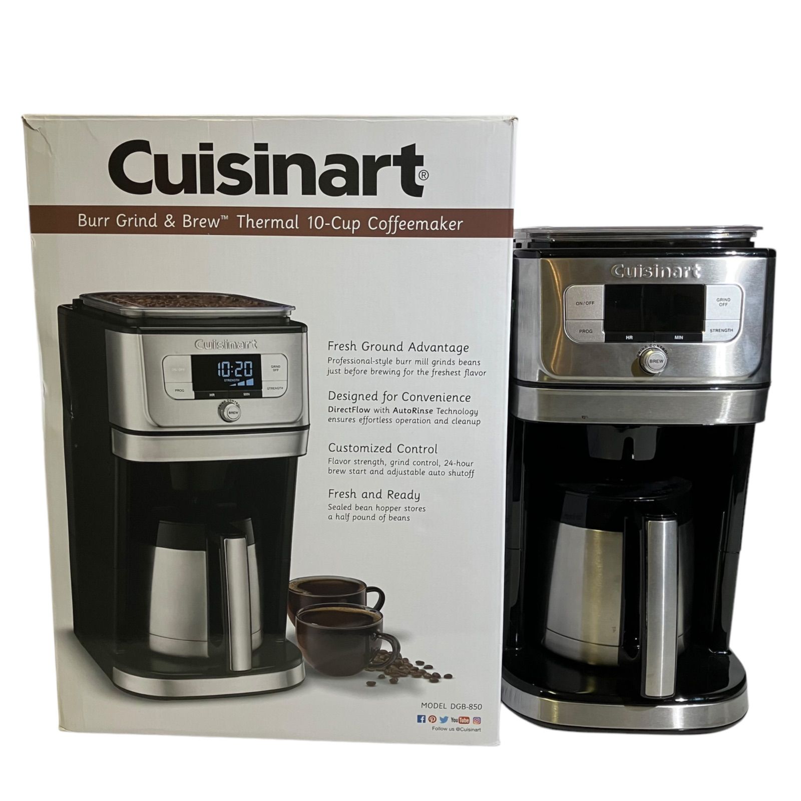 Amazon | Cuisinartクイジナート 10カップ全自動コーヒーメーカー DGB-850PCJ | Cuisinart (クイジナート) |  コーヒーメーカー 通販