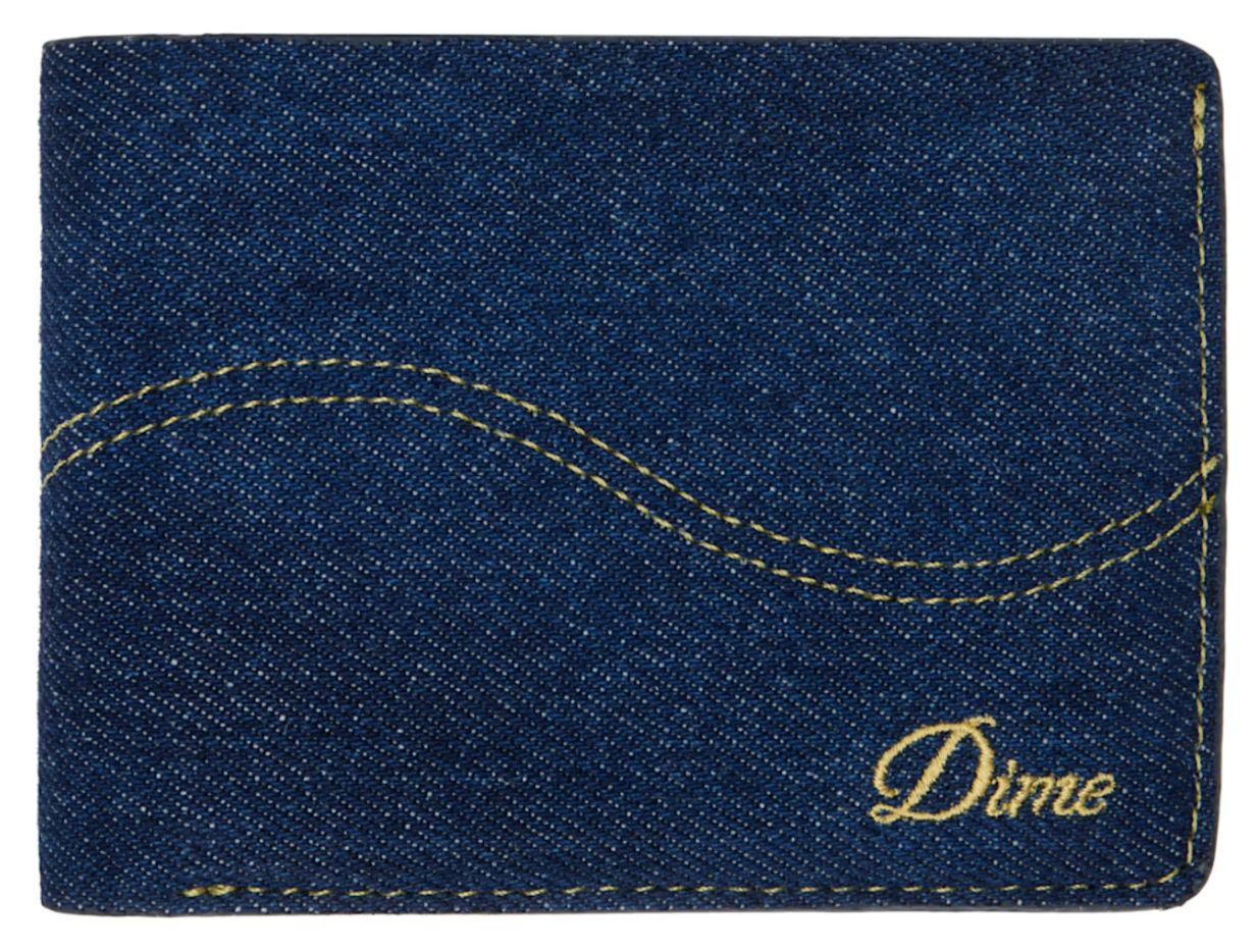DIME CURSIVE BIFOLD WALLET INDIGO DENIM Buy Blue & Brown Wallets