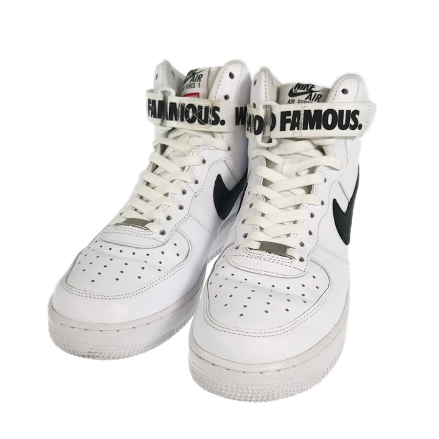 ナイキ NIKE AIR FORCE 1 HIGH SUPREME SP エアフォース1 ハイ シュプリーム 698696-100 ホワイト ブラック  天然皮革 メンズ スニーカー rib【中古】 - メルカリ