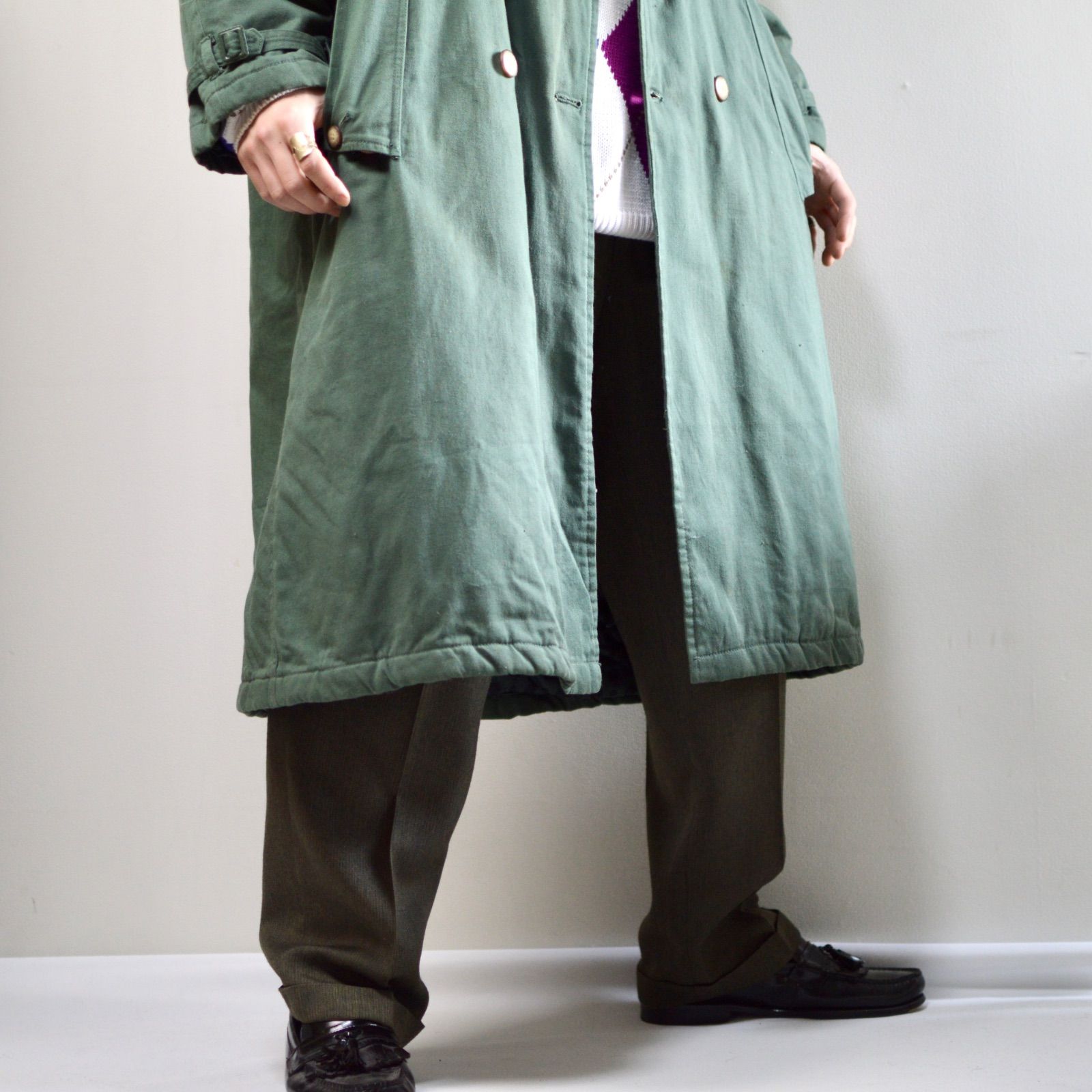 古着 オーバーサイズ キルティングコート デザインコート トレンチコート