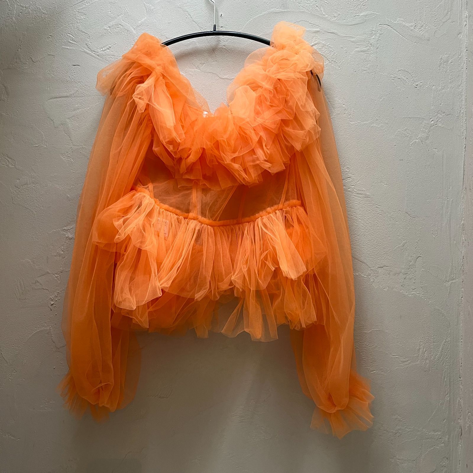 VIVIANO / Gathered Neck Top orange