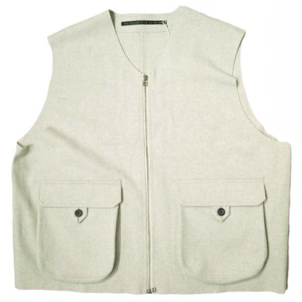 my beautiful landlet マイビューティフルランドレット 24AW MELTON FABRIC ZIP VEST ウールメルトンジップベスト WM13-BS242131 1 OATMEAL ジレ ユニセックス トップス