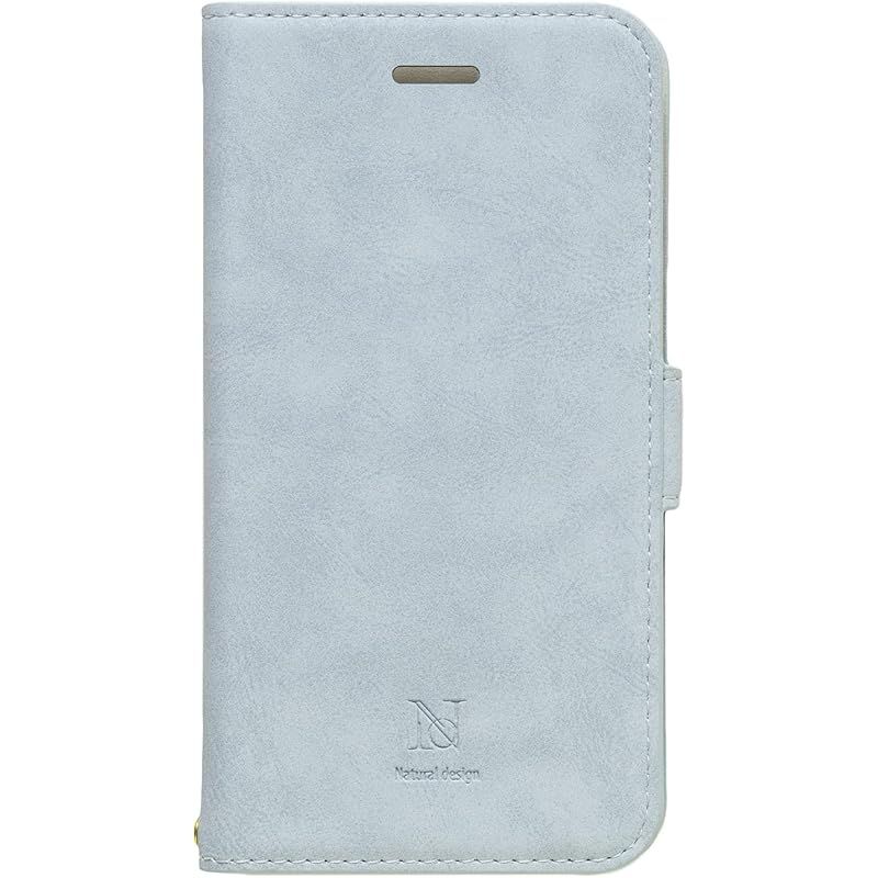 新品　NATURALdesign iPhoneSE(第3世代/第2世代)/8/7/6s/6兼用 手帳型ケース STYLE カードポケット付 ハンドストラップ付 (Blue Gray)