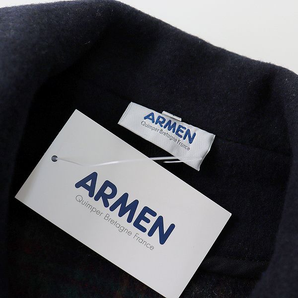 美品 ARMEN アーメン PNAM1651W ダブルフェイスピーコート 1/ネイビー