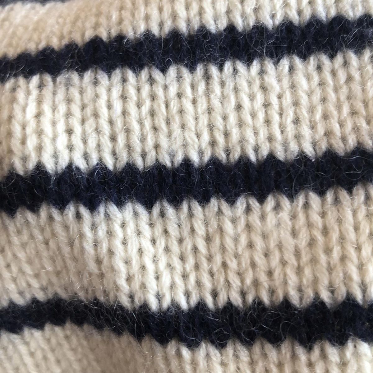  DEREK LAM デレクラム 長袖セーター サイズP M レディース - アイボリー×ダークネイビー クルーネック カシミヤ ボーダー 長袖 ニット セーター