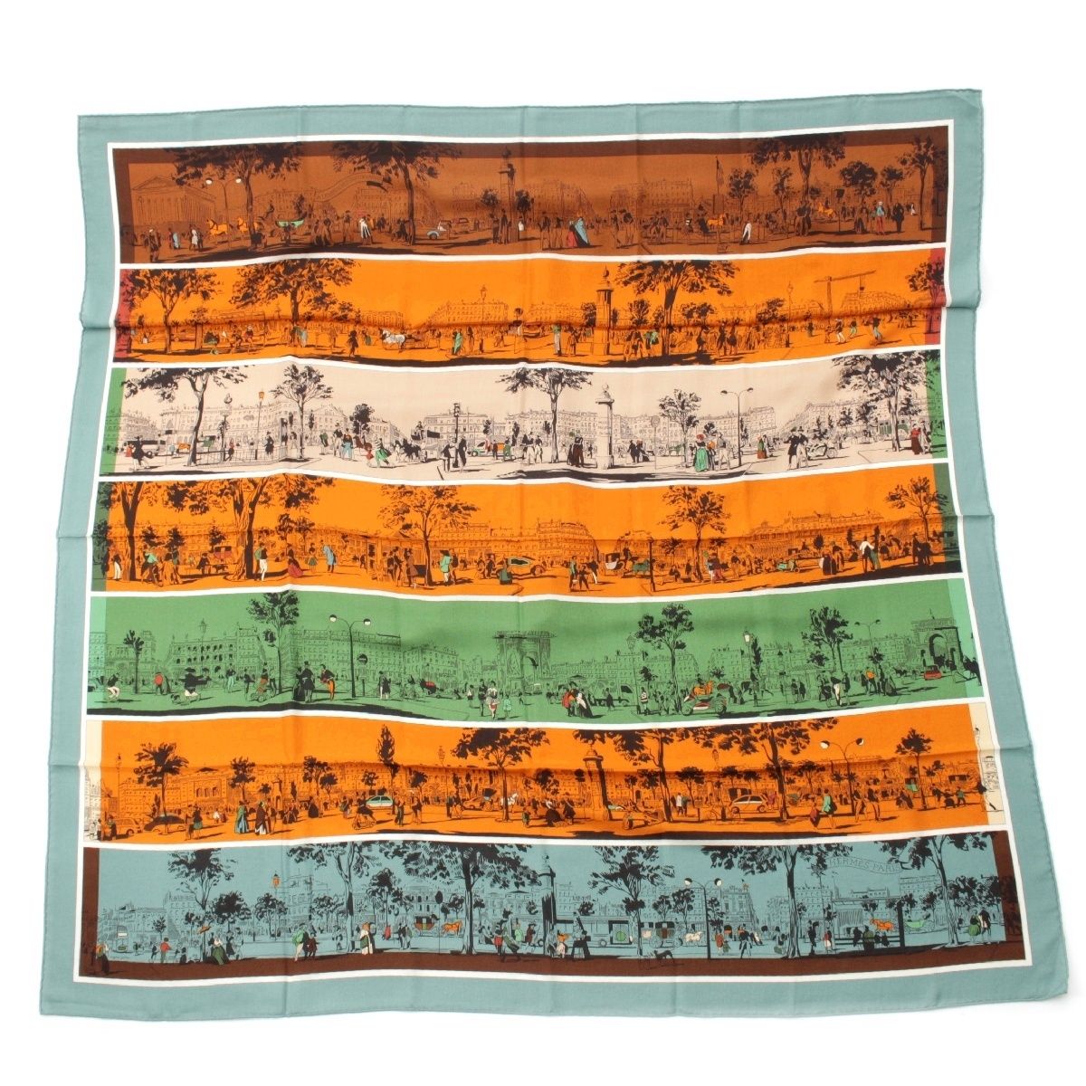 エルメス カシミヤ×シルク カレジェアン 140 A L'OMBRE DES BOULEVARDS