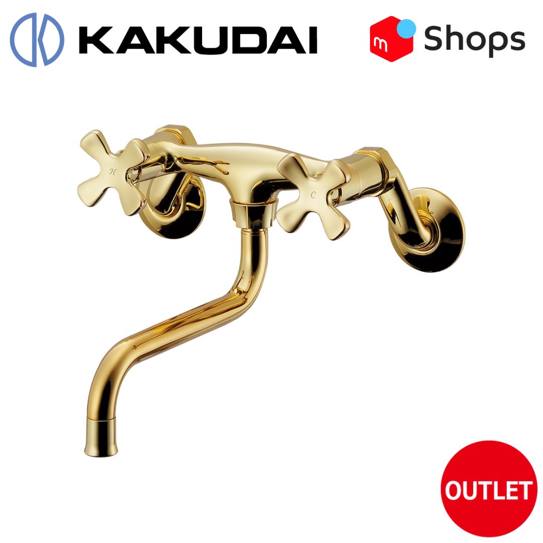 KAKUDAI デザイン2ハンドル混合栓 ゴールド _ 128-106-G