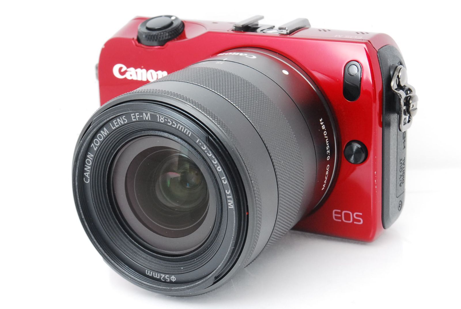 レッド 高画質高性能 超軽量ミラーレスカメラ♪ キャノン EOS M レンズキット