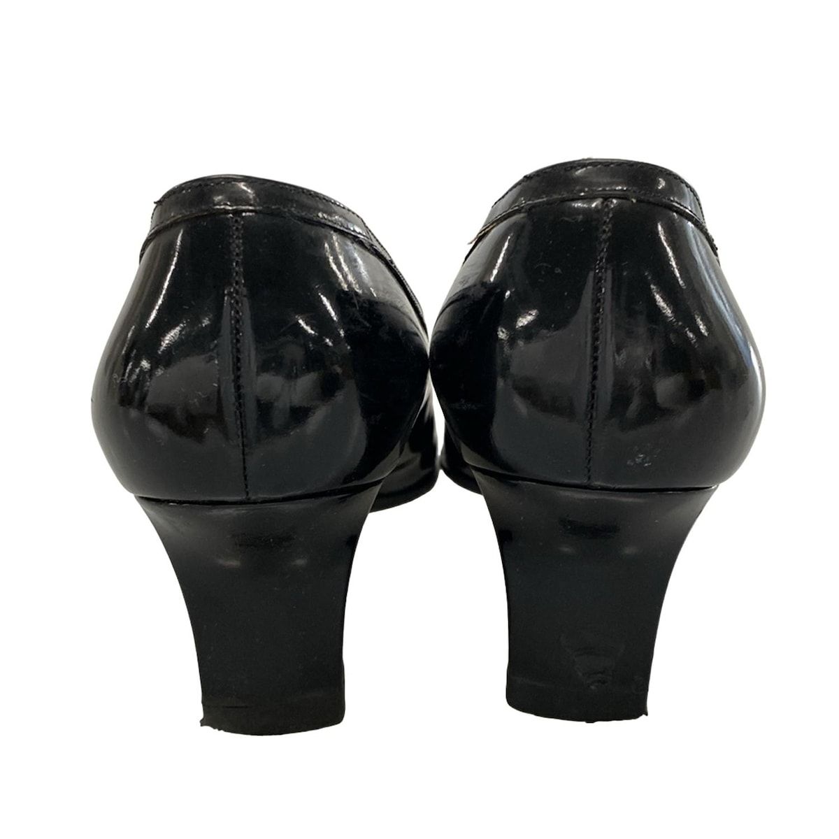 サルバトーレフェラガモ 黒 ラバーパンプス 7 ブラックBERMUDA