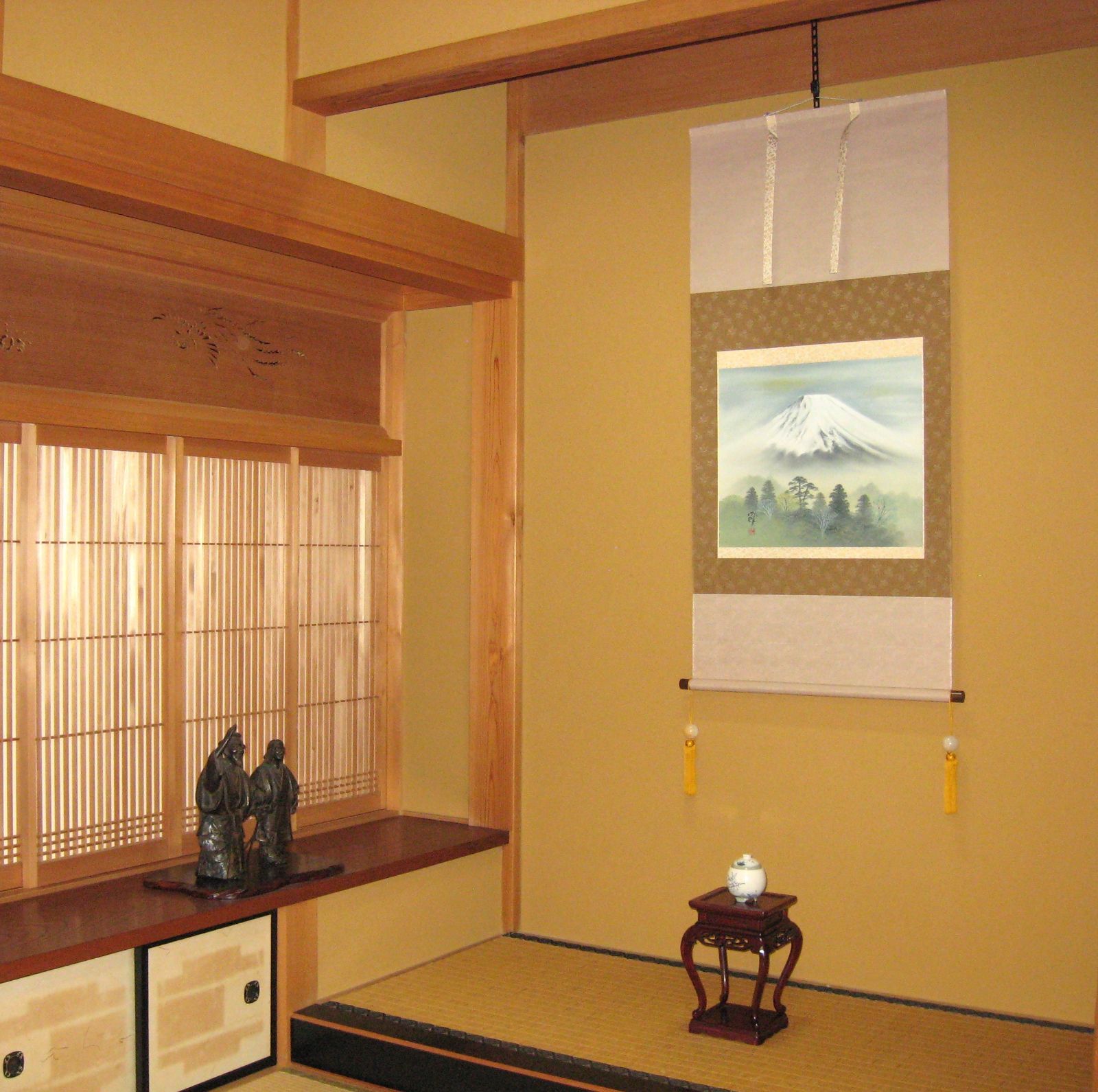 【真筆】掛け軸　富峰風景(富士山)◆成瑞 (中古) 共箱・タトウ箱付 真筆】掛け軸 富峰風景(富士山)◇成瑞 (中古) 共箱・タトウ箱付