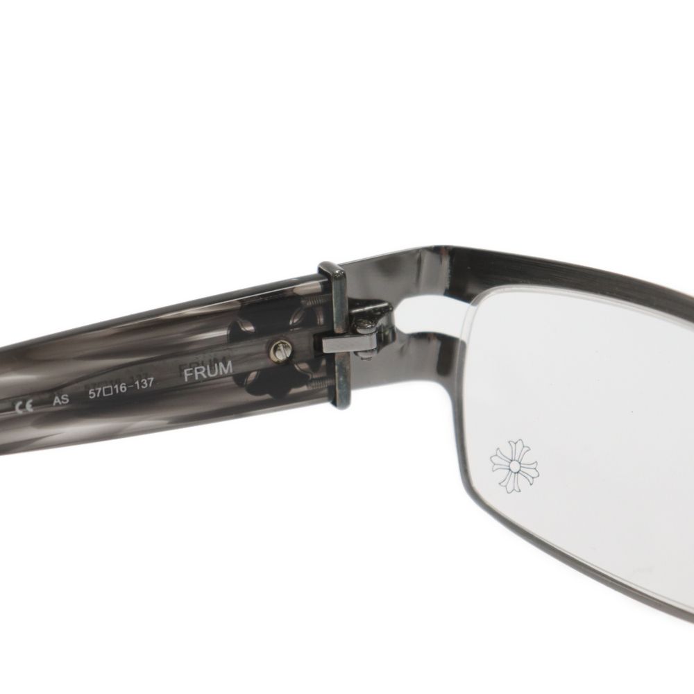 クロムハーツ メタルフレーム ブラック 四角形メガネ クロムハーツ ブラックメタルフレーム 四角形メガネ クロム