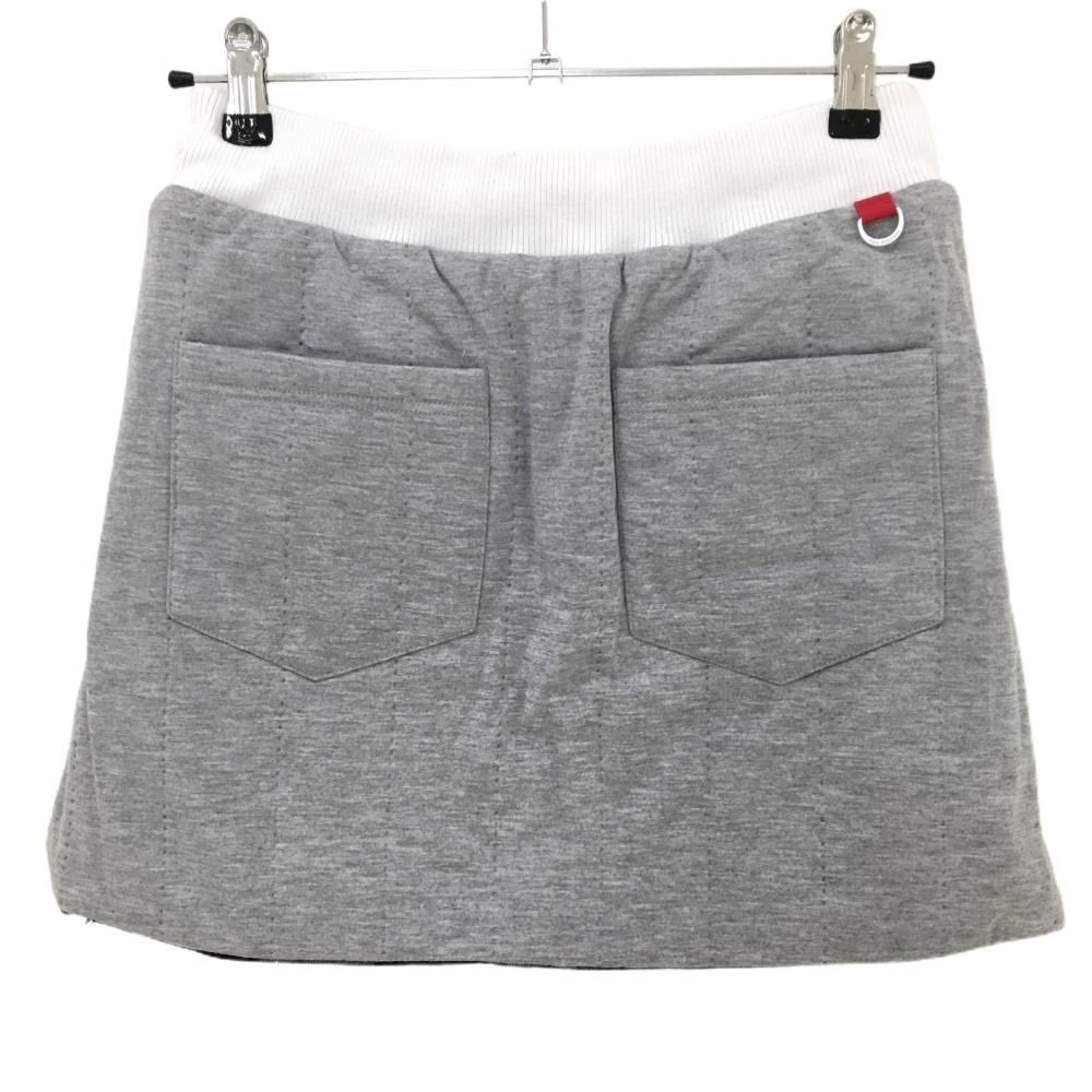 ニューバランスゴルフ 中綿リバーシブルスカート 白×黒 チェック 裏